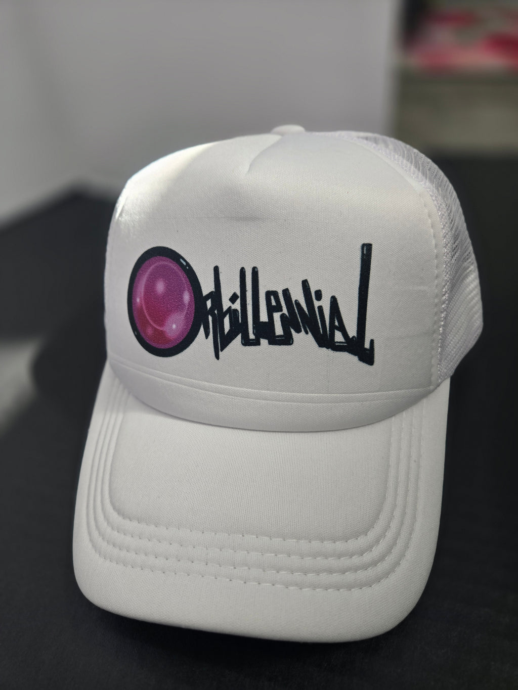 Orbillennial mesh trucker hat